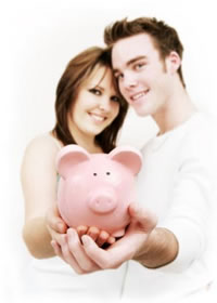 Couple with Piggy Bank...